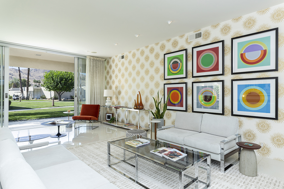 318 Desert Lakes Drive | Spectacular, updated mid-century 2-BD 2-BA condo with panoramic southern views, two outdoor patios, and located in the historic Seven Lakes Country Club, Palm Springs, California. Link here to 3D matterport tour, tour video, floor plans, and photo gallery.